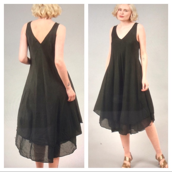 NEW! ❤️ CP SHADES Blanca Dress - Beautiful Layered Boho MIDI - Sz. L - Black NWT - Picture 12 of 12